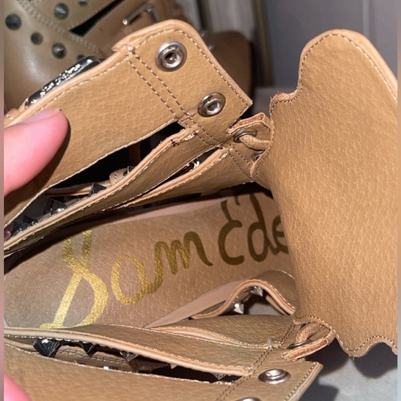 Sam Edelman Elana/Camel/Tan Pointed/LaceUp/Western Booties - Picture 10 of 12